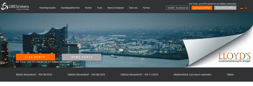 GBE Brokers Screenshot Website