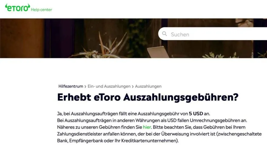 eToro Auszahlung