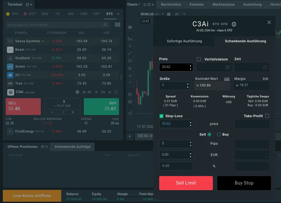 Aktien Kaufen - Ordermaske