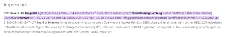 Broker Hauptsitz