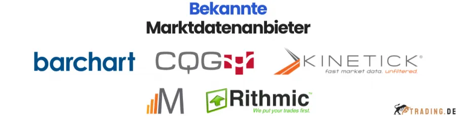 Bekannte Marktdatenanbieter im Trading: Barchart, CQG, Kinetick, MetaStock und Rithmic
