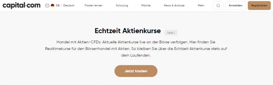 Echtzeitdaten bei Capital.com