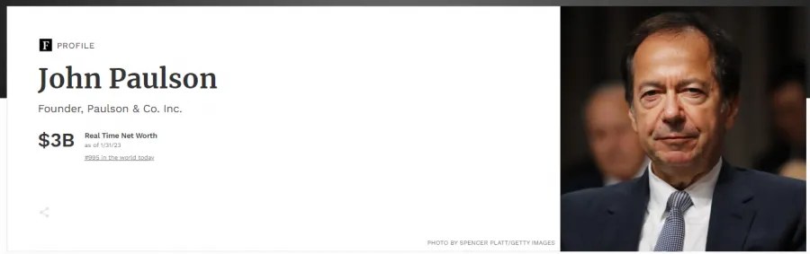 Forbes-Profil von John Paulson
