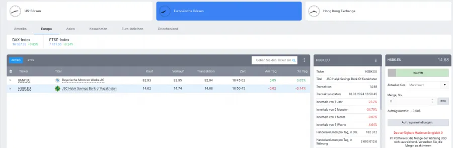 Positionen bei Freedom24 einkaufen