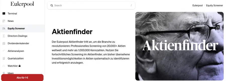 Aktienfinder von Eulerpool