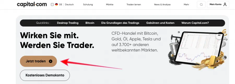 Registrierung bei einem Forex Broker