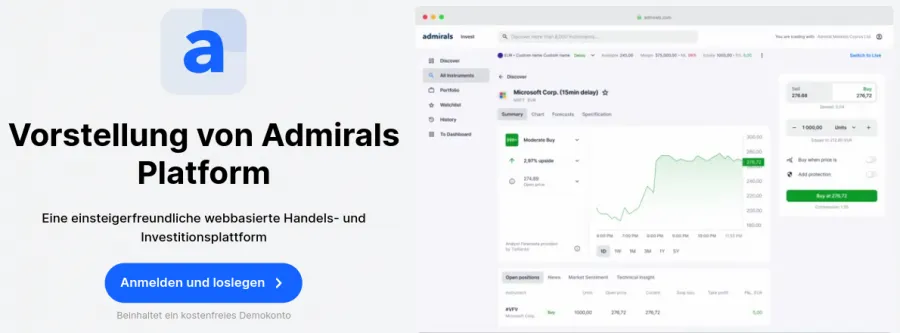 Aktien Demo Trading bei Admirals