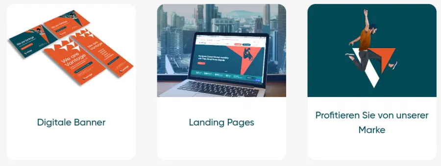 Übersicht zu den Marketinginstrumenten von Vantage Markets