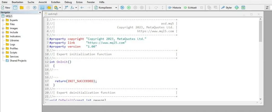 Expert Advisor programmieren