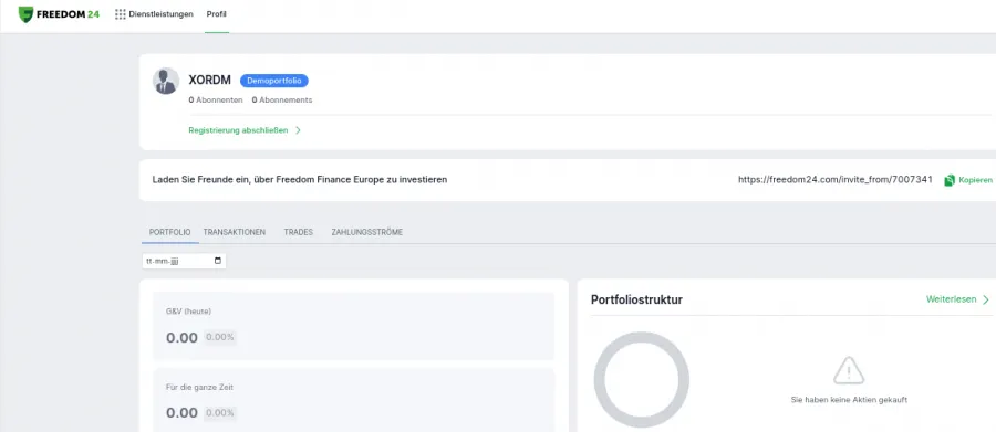 Demokonto bei Freedom24
