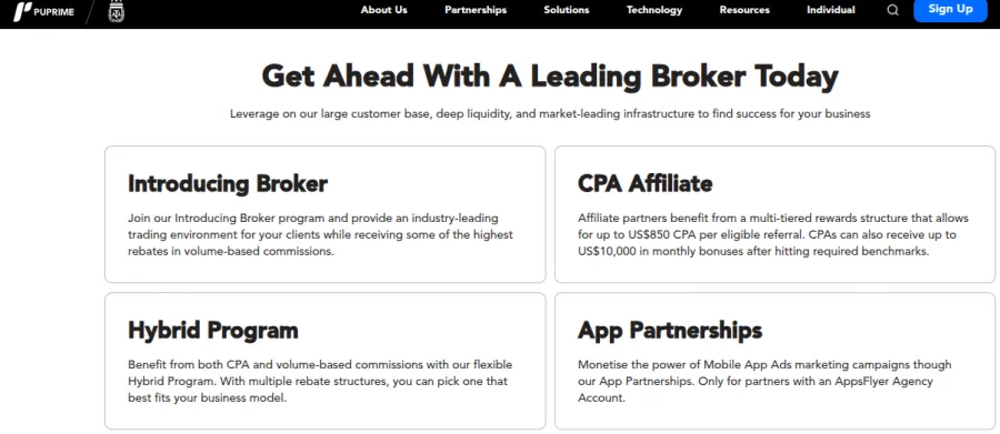 Partnerprogramme für Affiliates beim Forex Broker PU Prime