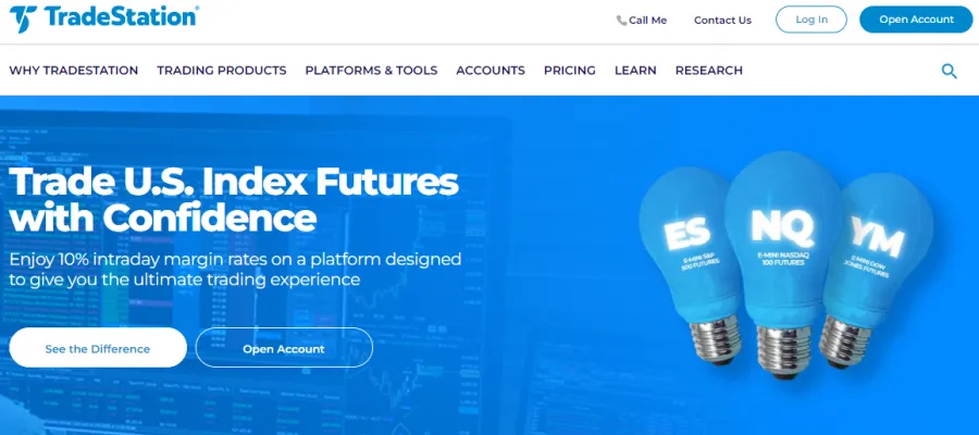 TradeStation Website Screenshot