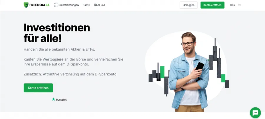 Homepage von Freedom24 Pennystock Broker