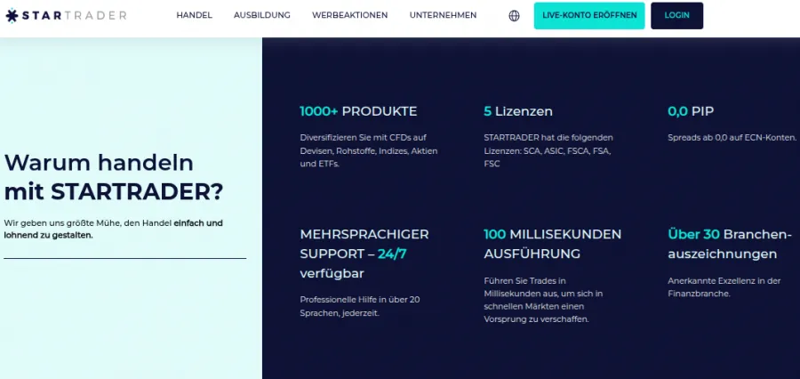 StarTrader Vorteile im Überblick