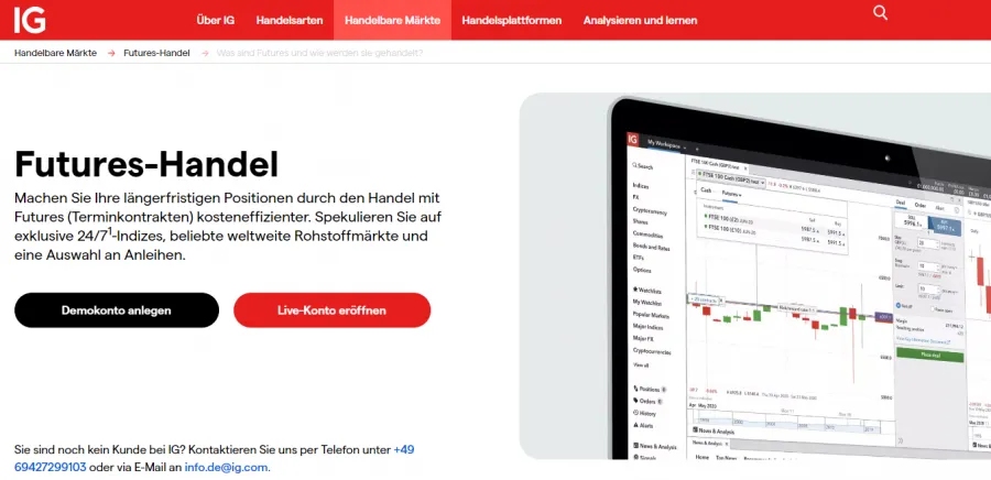 IG Handel mit Futures