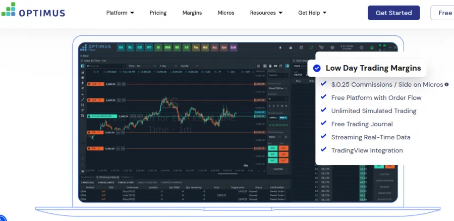 Optimus Futures Webseite