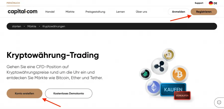 capital.com Konto erstellen