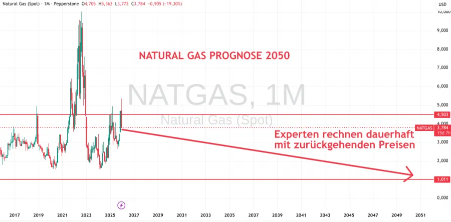 Natural Gas Prognose bis 2050