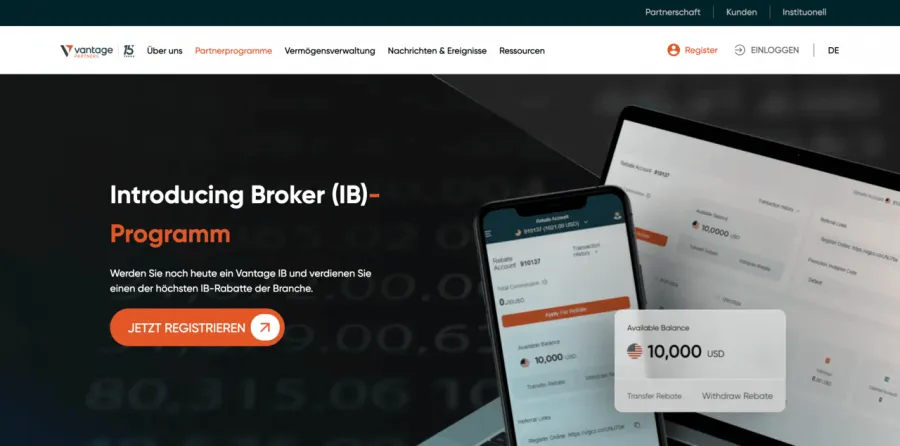 Introducing Broker Programm von Vantage Markets