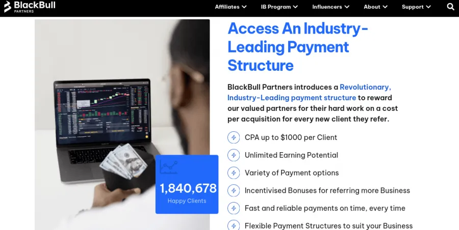 Vorteile des BlackBull Affiliate Programms im Überblick