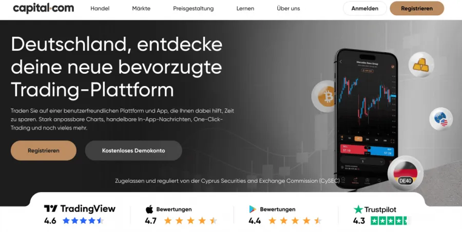 Capital.com Webseite