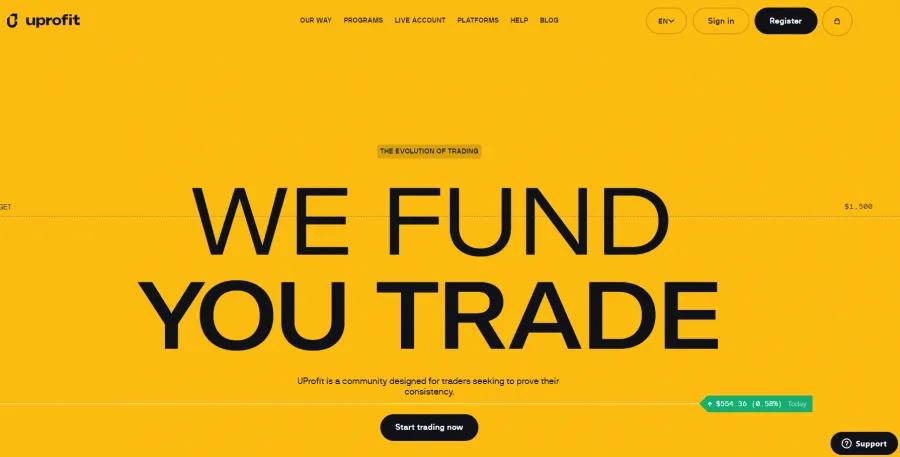 UProfit Website Screenshot