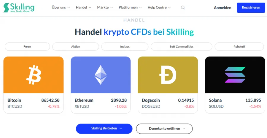 Skilling Kryptp CFD Händler
