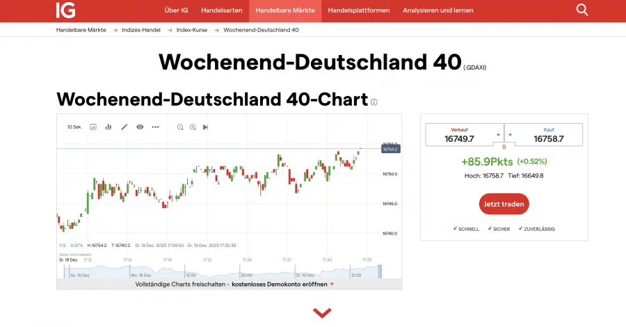 IG Dax Handel