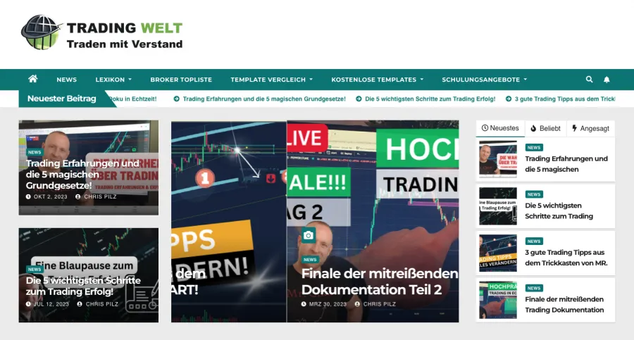 Trading Welt Homepage