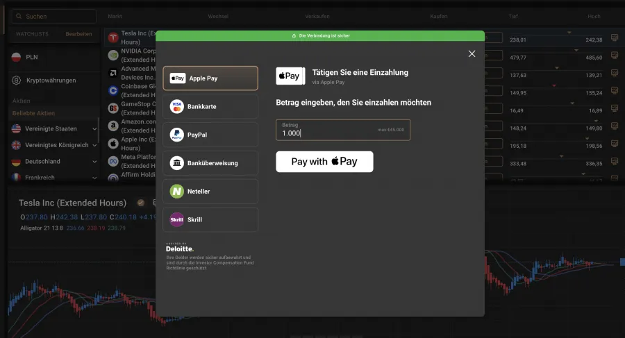 Capital.com Einzahlung