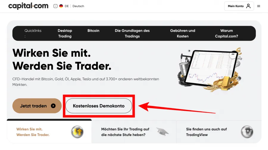Demokonto testen bei Capital.com