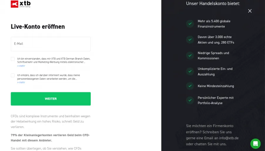 Registrierung für ein Margin Trading Konto