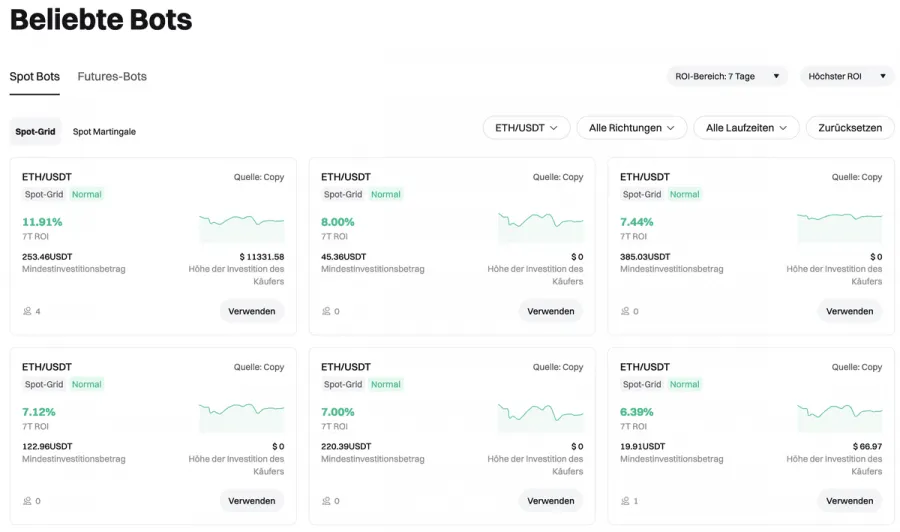 Bitget Ethereum Trading Bots