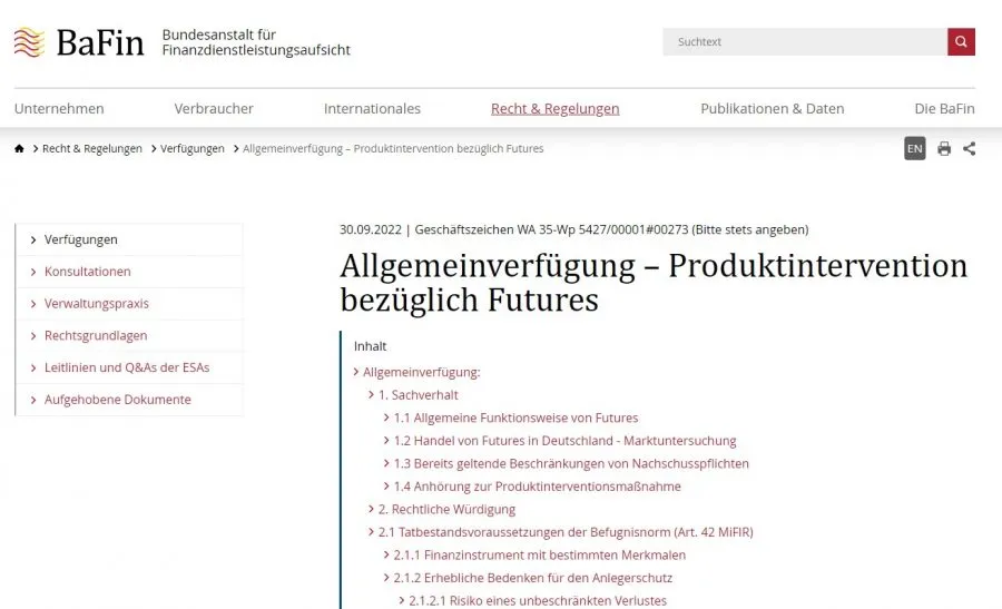 BaFin Futures