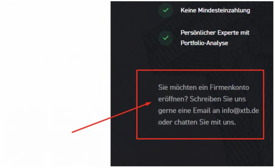 XTB Unternehmenskonto