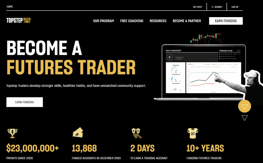 Topstep Website Screenshot