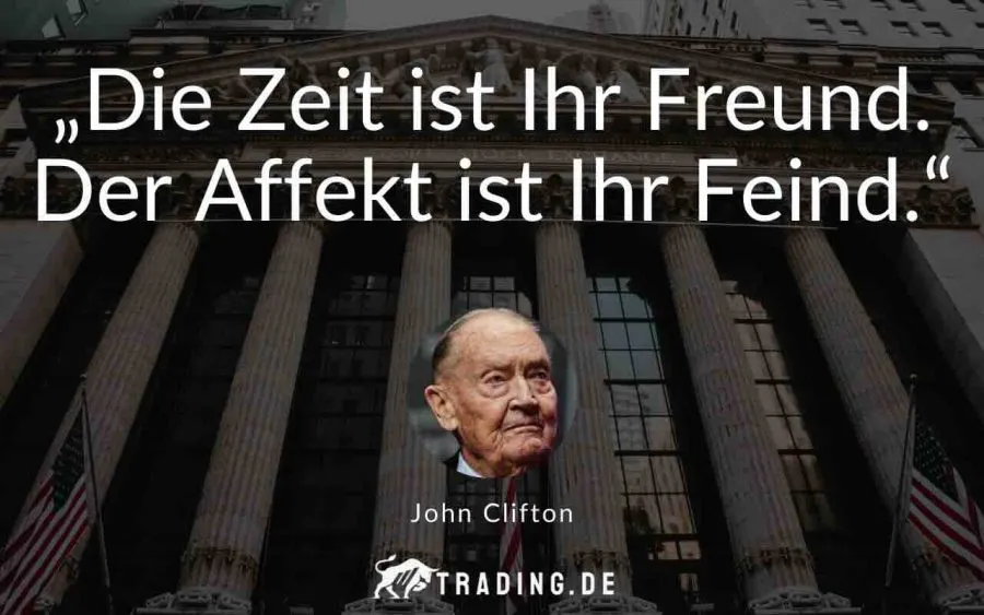 Trading Zitat Clifton: „Die Zeit ist Ihr Freund. Der Affekt ist Ihr Feind.“