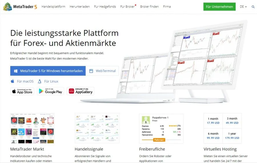 Plattform für hauptberufliches Trading