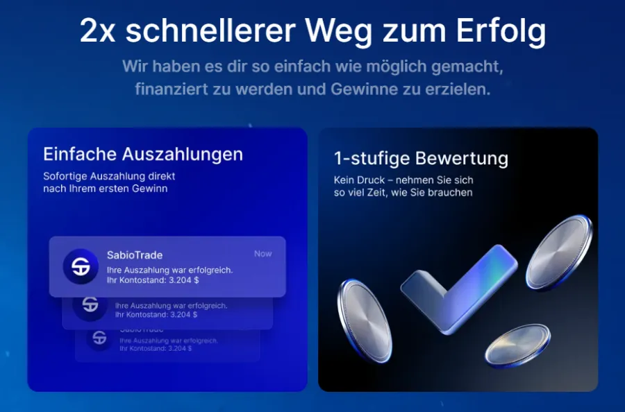 SabioTrade bietet eine einstufige Bewertung