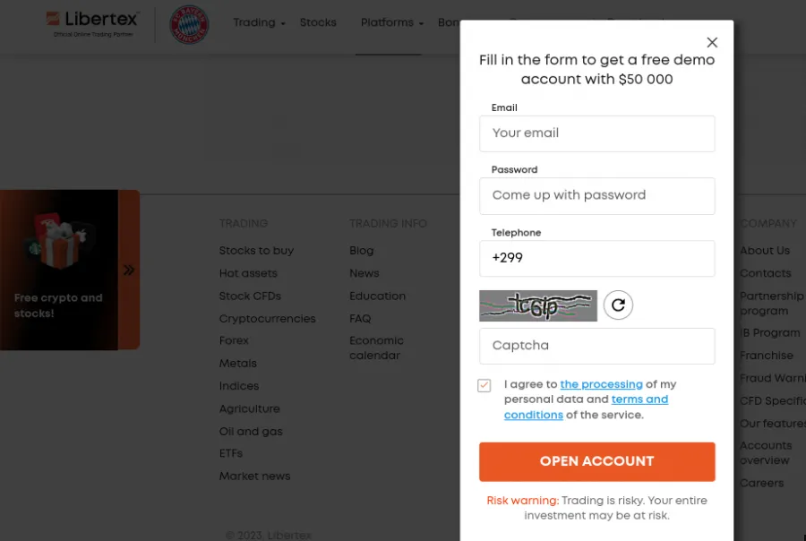 Aktien Demo bei Libertex eröffnen