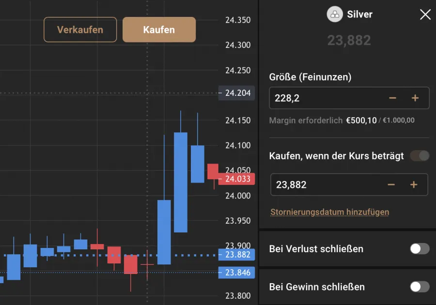 Silber Trading Order
