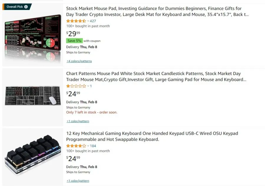 Trading Keyboards bei Amazon