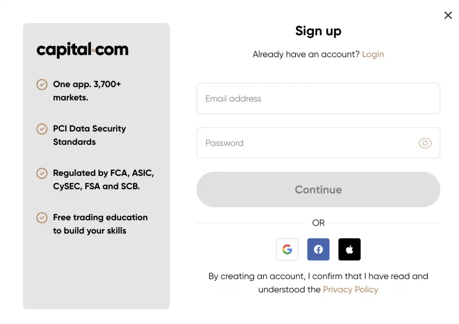 Dow Jones Registrierung