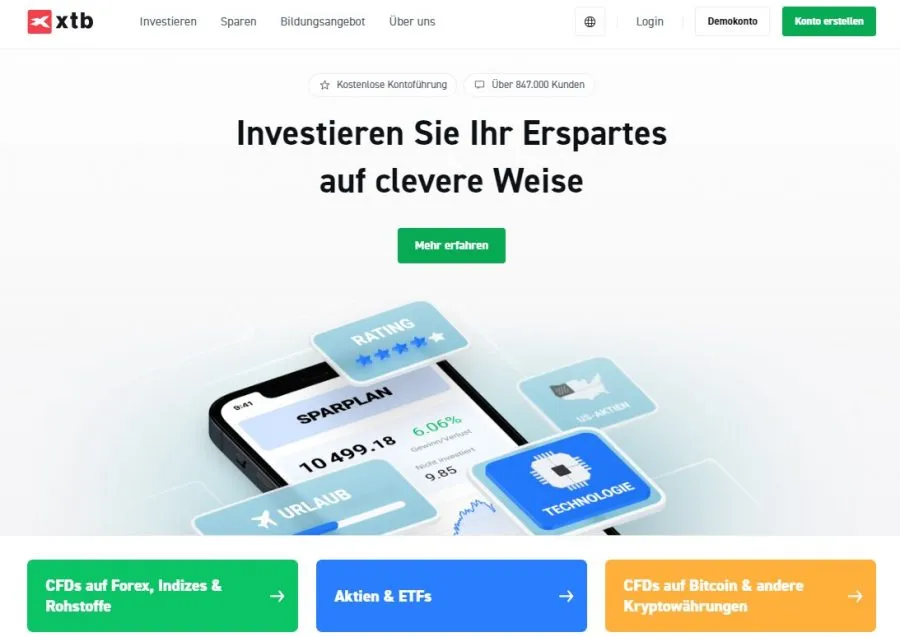 XTB Webseite