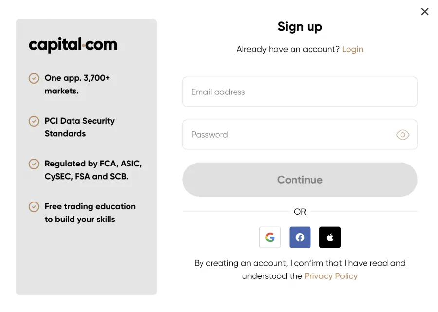 Capital.com DAX Trading Registrierung