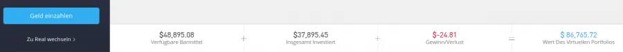 etoro virtuelles Musterdepot