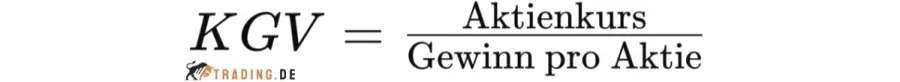 Formel für Kurs-Gewinn-Verhältnis von Unternehmen